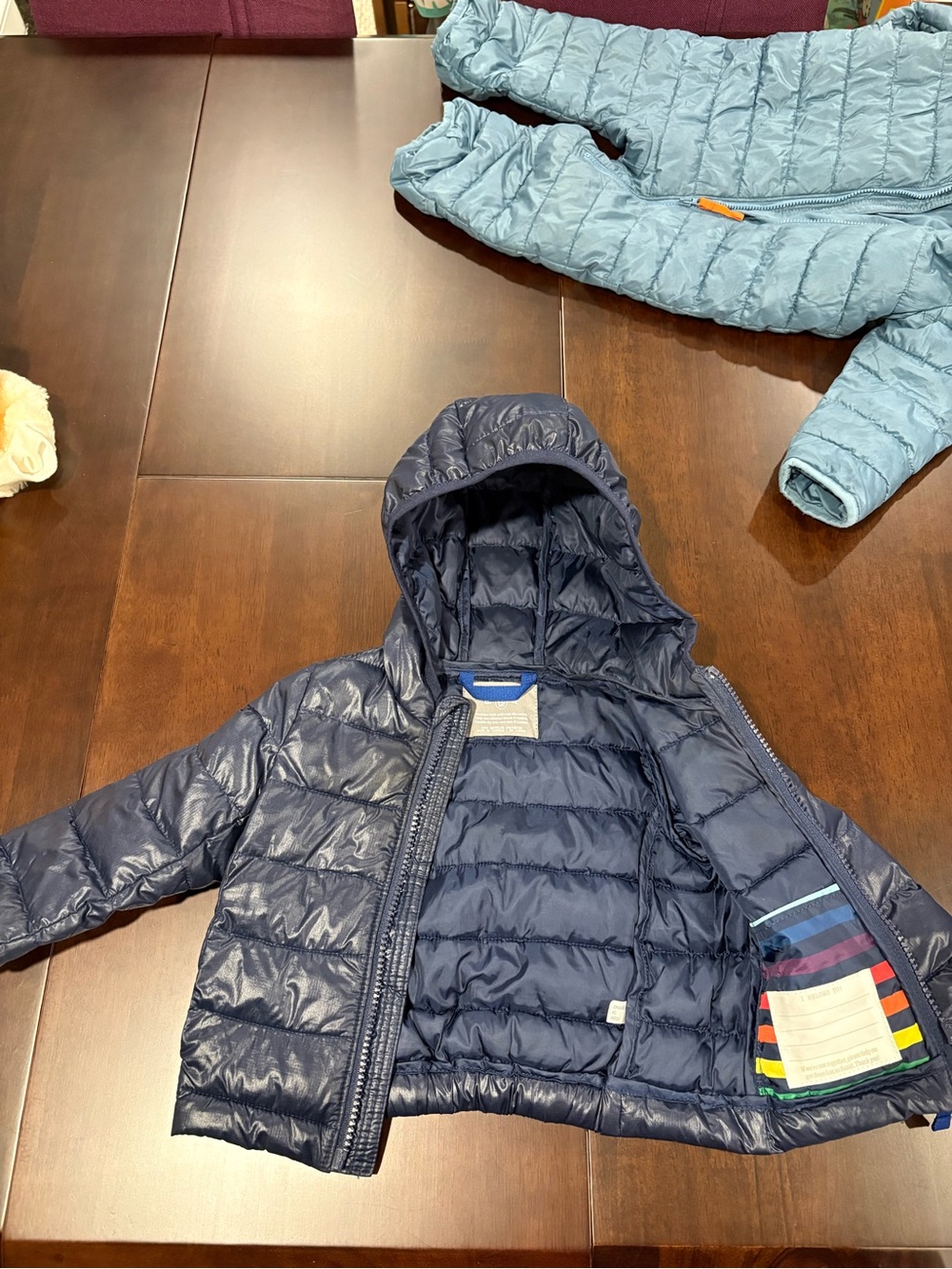 Primary Navy Hooded Puffer Jacket for baby toddler 6-12 months